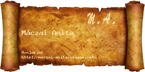 Máczai Anita névjegykártya